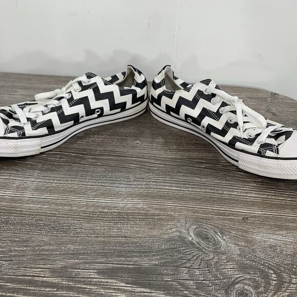 Women's Converse All Star Sneakers Shoes - Size 11 - Black / White Zig-Zag - Picture 10 of 14